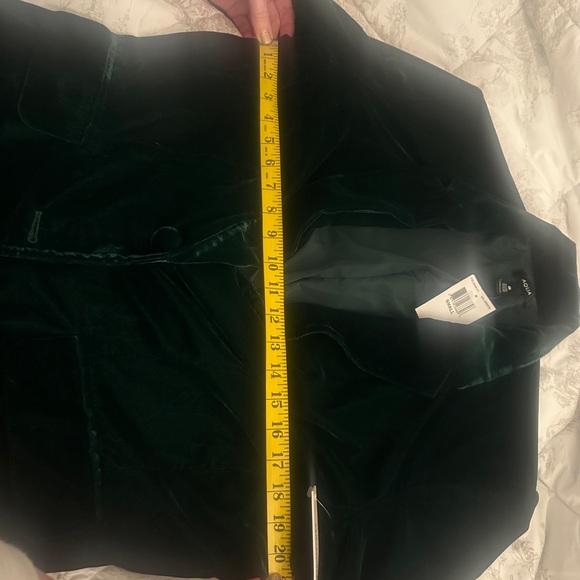 Aqua Green Velvet Blazer - Picture 7 of 7